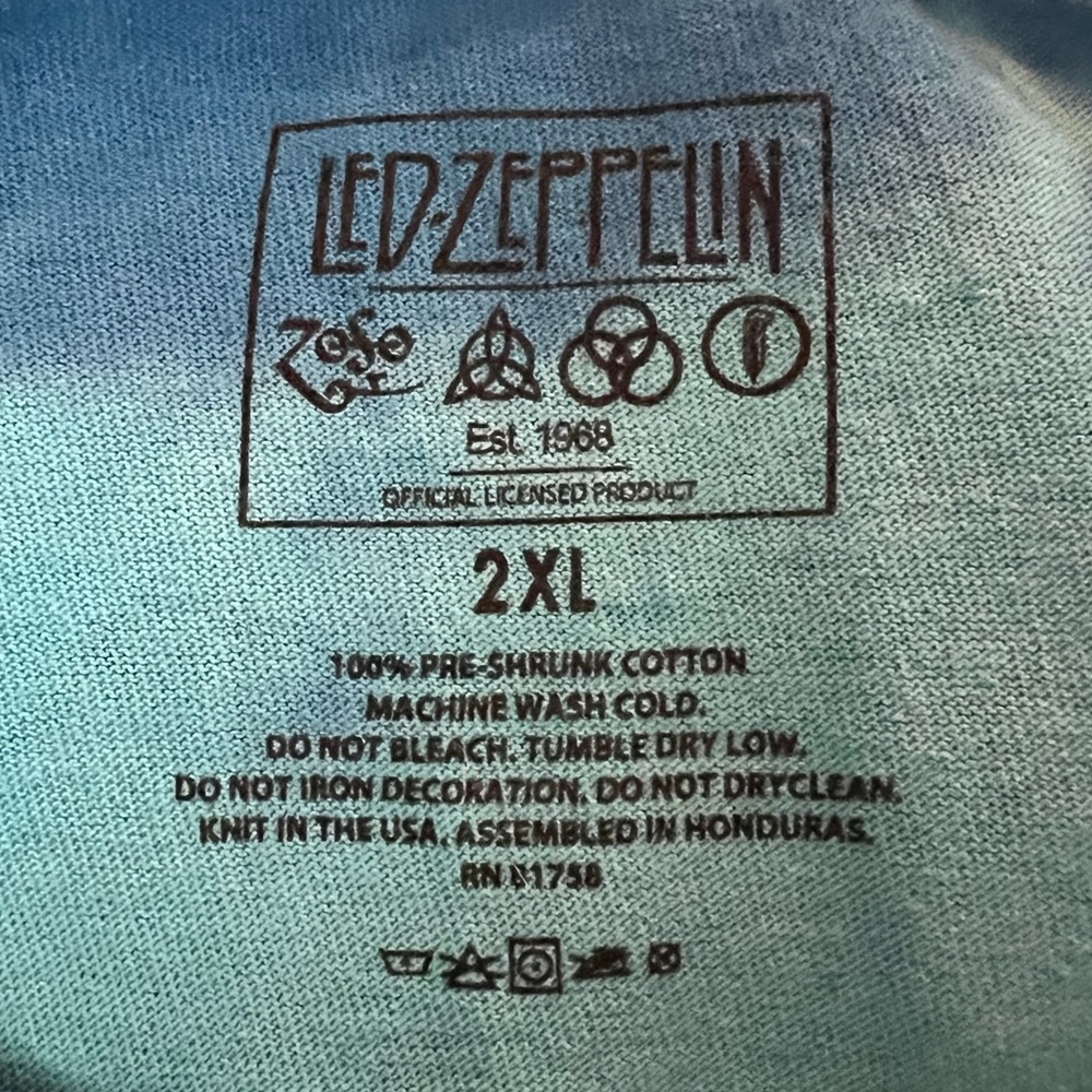 Led Zeppelin Icarus U.S. Tour 1975 Tie-Dye Graphic T-Shirt Size 2XL EUC Band Tee - Picture 3 of 3